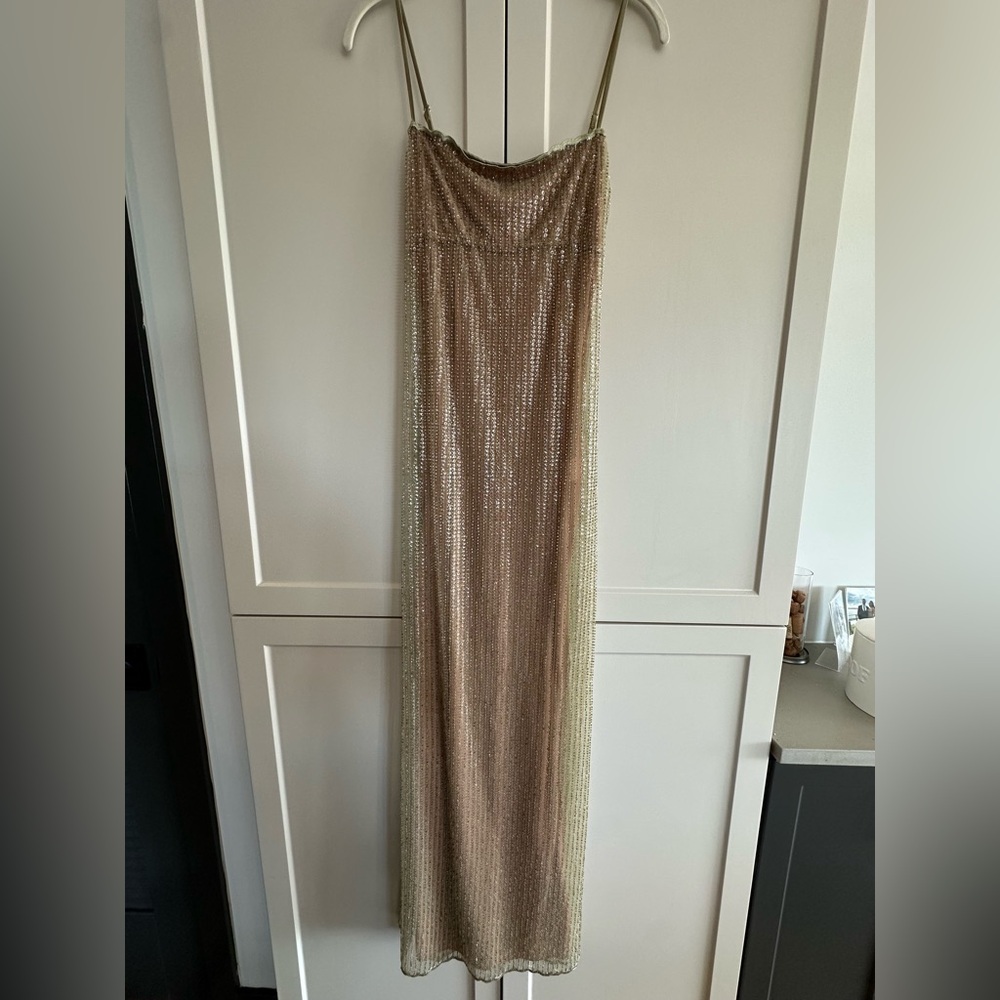 House of CB Strapless Gold Dress - Picture 8 of 15